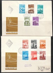 Hungary, Scott cat. C262-C272. Planes over Cities issue. 2 First day covers. ^