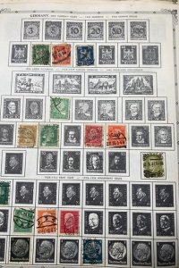 OLD GERMANY STAMPS HINGED ON ALBUM PAGE