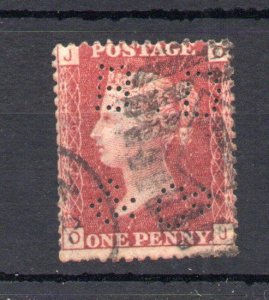 PENNY RED PLATE 206 WITH 'B D & Co' PERFIN