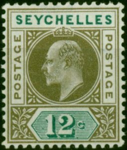 Seychelles 1903 12c Olive-Sepia & Dull Green SG49 Fine & Fresh LMM