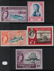 Turks and Caicos SC 121-135 MNH 1957-1960 SCV$ 112.65 Set