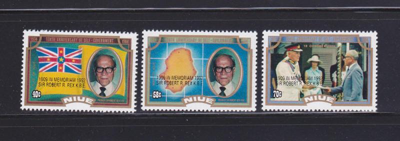 Niue 655-657 MNH Sir Robert Rex, Politician