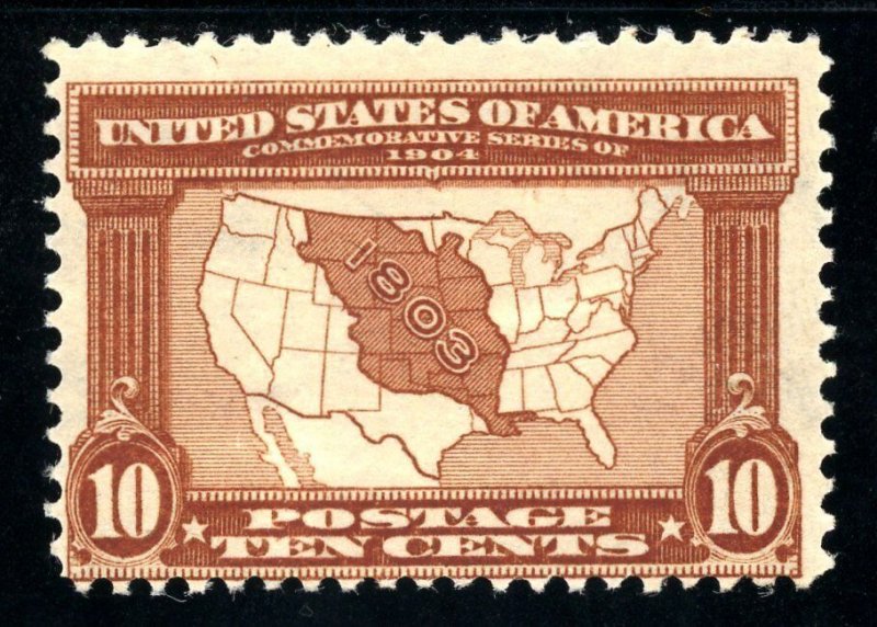 USAstamps Unused FVF US 1904 Louisiana Purchase Scott 327 OG MHR