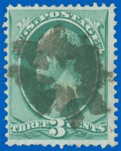 US SCOTT #136, Used-Fine With Fancy Cancel, Washington w Grill, SCV $35.00!