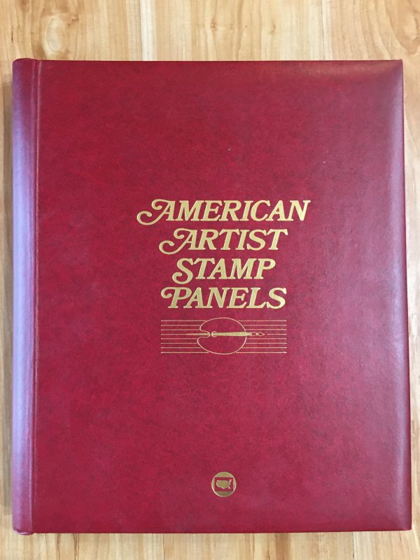 Padded Album of 18 American Artist Stamp Panels each 10 X 13