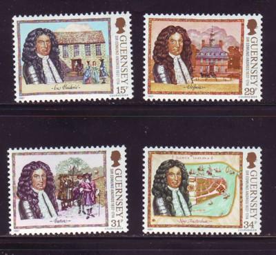 Guernsey Sc 352-5 1987 Sir Edmund Andros stamp set NH