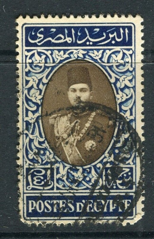 EGYPT; 1939 early Farouk issue fine used Shade of £1 value