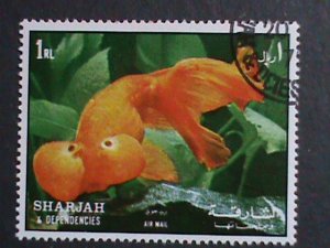 SHARJAH-UNDER WATER WORLD-LOVELY TROPICAL FISHES-SUPER LARGE USED STAMPS SET