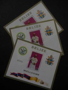 BELIZE : 1983. Scott #667 Pope's Visit. 6 S/S. Very Fine, Mint NH. Catalog $225.