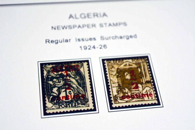 COLOR PRINTED FRENCH ALGERIA 1924-1958 STAMP ALBUM PAGES (29 illustrated pages)