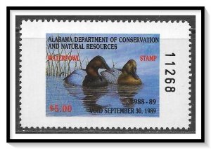 State Alabama #10 Duck Hunting Permit Unsigned