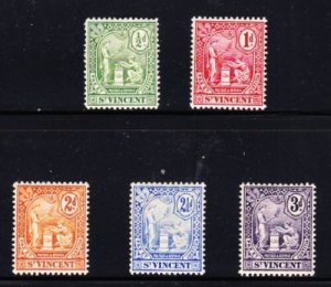 Album Treasures St Vincent Scott # 90-94  1/2p-3p Peace & Justice Mint LH