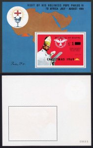 Biafra (Nigeria) Pope Paul Miniature Sheet Opt Christmas 1969 UM