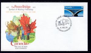 Canada 737 Peace Bridge Fleetwood U/A FDC