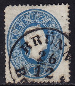 Austria - 1861 - Scott #16 - used - BRÜNN Bahnhof pmk Czech Republic