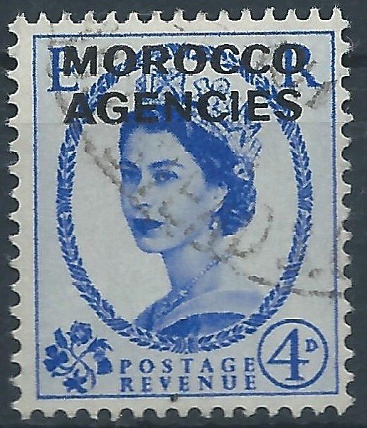 Morocco Agencies - EII 4d wmk Tudor Crown- SG106 used