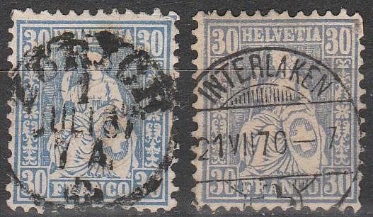 Switzerland #56, 56a  F-VF Used CV $284.50 (D454)