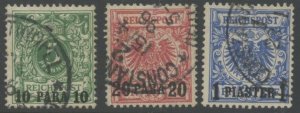 GERMANY Offices in Turkey Sc#8-10 1889 Three Different Used (ab)