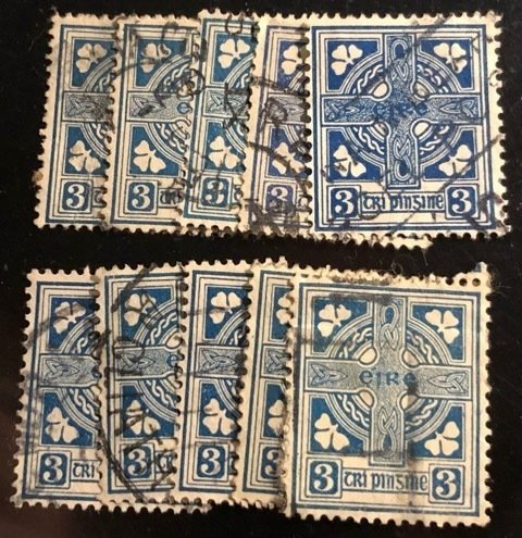 Ireland Scott# 70 F/VF to XF Used Group of 10 Cat. $20.00