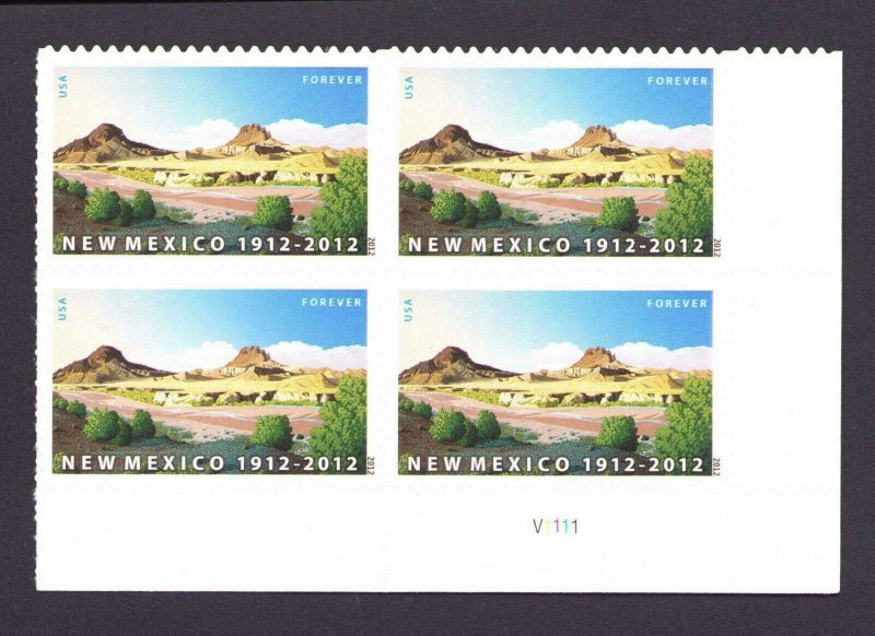 New Mexico Statehood Forever Sc 4591 Plate Block MNH