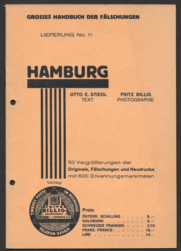 Doyle's_Stamps: Hamburg (German State) Stamps, Stiedl/Billig 1935