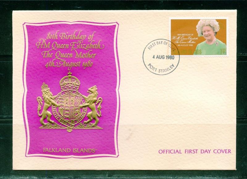 QUEEN MOTHER 80th BIRTHDAY LOT OF EIGHT 1980 FIRST DAY COVERS 