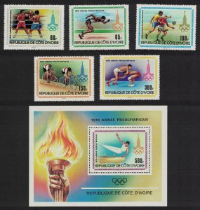 Ivory Coast Football Boxing Moscow Summer Olympic Games 5v+MS 1979 MNH