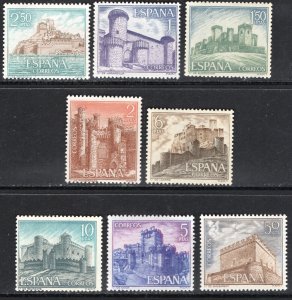 Thematic stamps SPAIN 1967 CASTLES 1867/74 mint