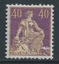 Switzerland #136a NH 40c Seated Helvetia - Designer's Name In Full - Gra...