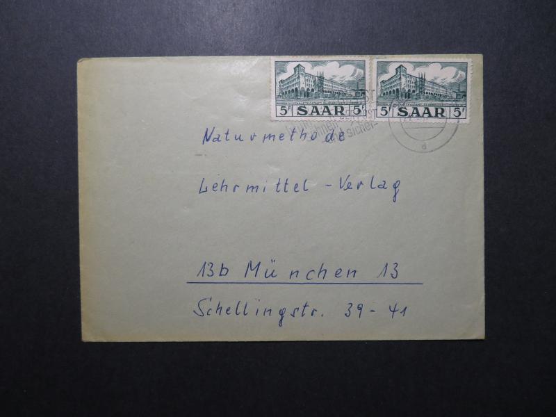 Germany SAAR 1957 Cover to Munich - Z12192