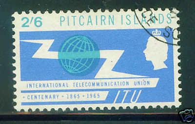 Pitcairn Islands Scott 53 ITU 1965 used stamp CV $6.25