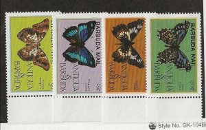 BARBUDA Sc 714-7 NH issue of 1985 - OVERPRINTS - BUTTERFLIES - Sc$60