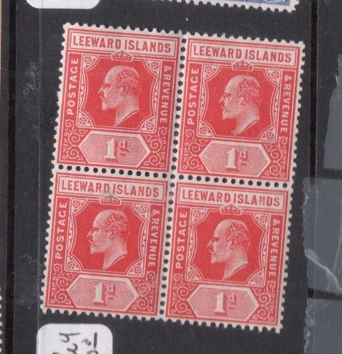 Leeward Islands SG 38a Block of Four MNH (10dgv)