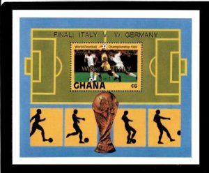 Ghana 1983 - Football Winners OVPT - Souvenir Stamp Sheet Scott #834 MNH