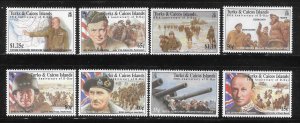 Turks & Caicos islands 1994 D-Day 50th anniversary Sc 1100-1107 MNH A2532