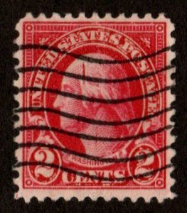 United States #634 used gouge in forehead plate variety.