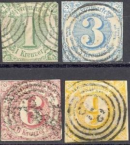 Thurn& Taxis #47-50 Used F-VF