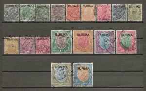 BURMA 1937 SG 1/18 USED Cat £900