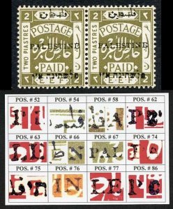 Palestine Jerusalem 1 Setting 1 2p Position 66-67 Plate Flaw M/M