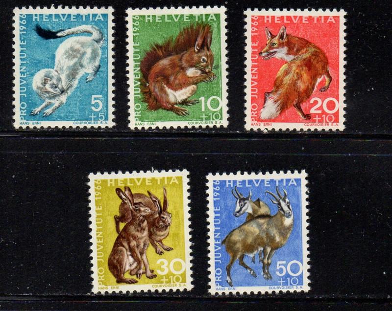 Switzerland Sc B360-4 1966 Pro Juvente stamp set mint NH