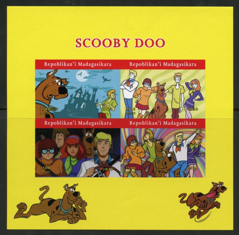 Madagascar 2020: Scooby Doo imperforate sheet of four  mint never hinged