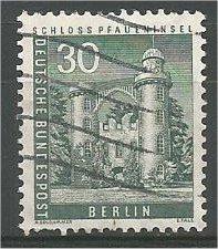 BERLIN, 1957, used 30pf Pfaueninsel Castle Scott 9N130