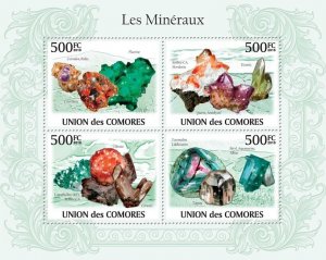 COMOROS - 2010 - Minerals - Perf 4v Sheet - Mint Never Hinged