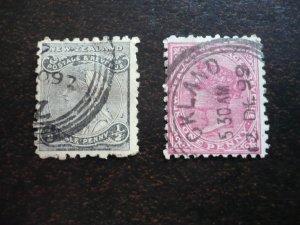 Stamps - New Zealand - Scott# 61, 67a - Used Partial Set of 2 Stamps