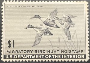 USA RW#12 VF MNH OG $1 Shoveller Ducks, Federal Duck Stamp