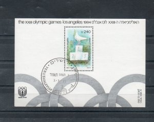 Israel Scott #884 1984 LA Olympics S/S MNH and FD Cancelled!!