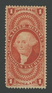 USA R68c - 1 Dollar Foreign Exchange Revenue - Appears Unused - invisible h/s