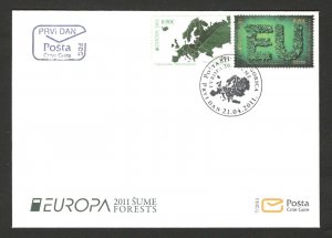 MONTENEGRO- FDC - EUROPA -SET - 2011.