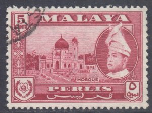 Malaya Perlis Scott 32 - SG32, 1957 Sultan 5c used