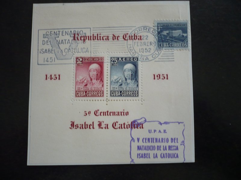 Stamps  - Cuba - Scott# C50a - Used Souvenir Sheet of 2 Stamps - First Day Cover